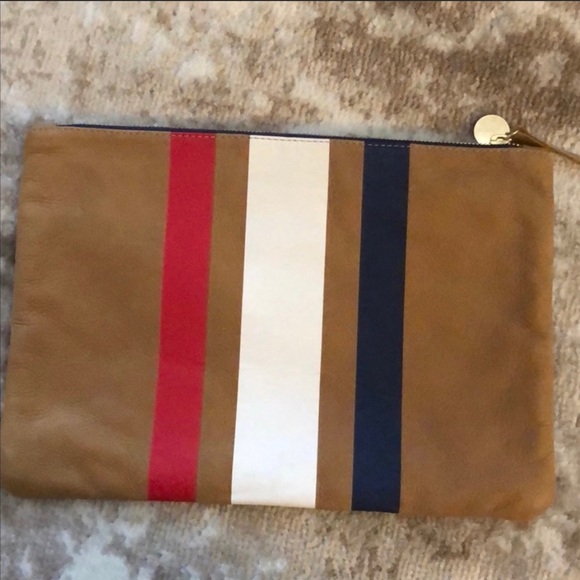 Clare V Handbags - Clare V Striped Leather Clutch